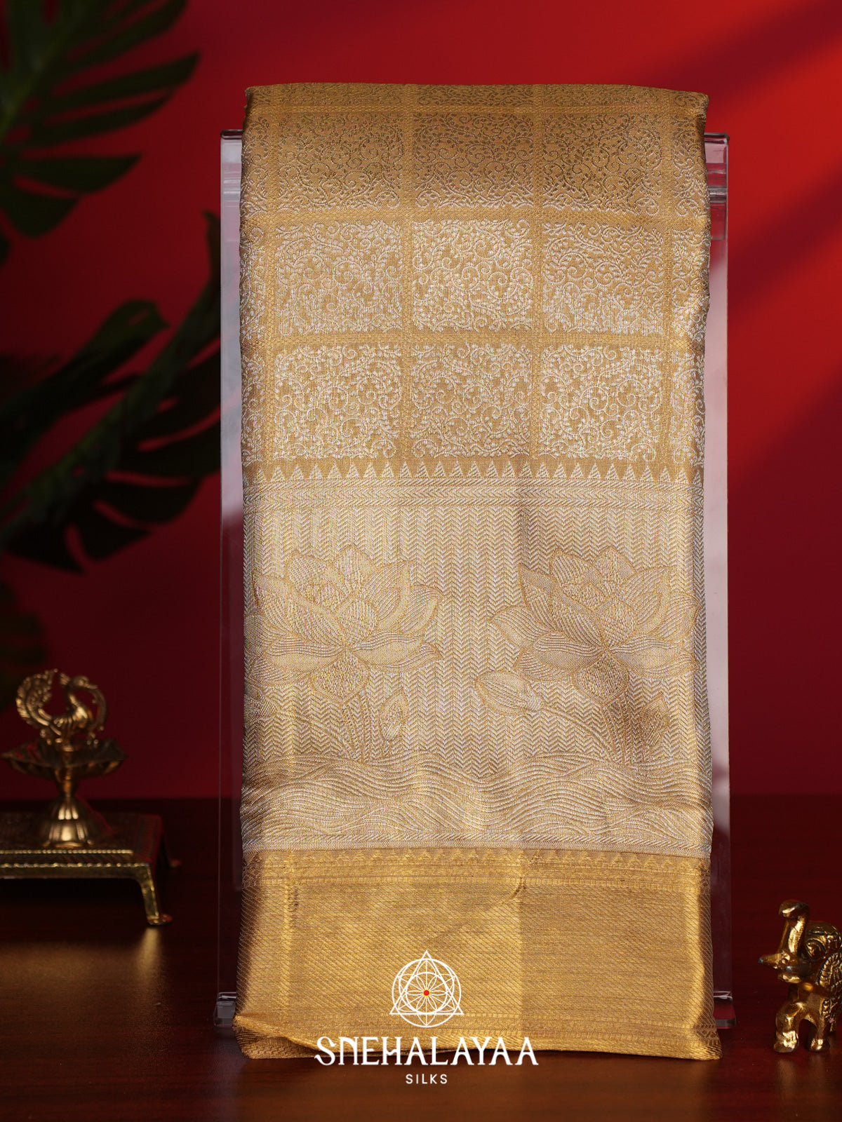 Gold Kanjivaram Silk Saree