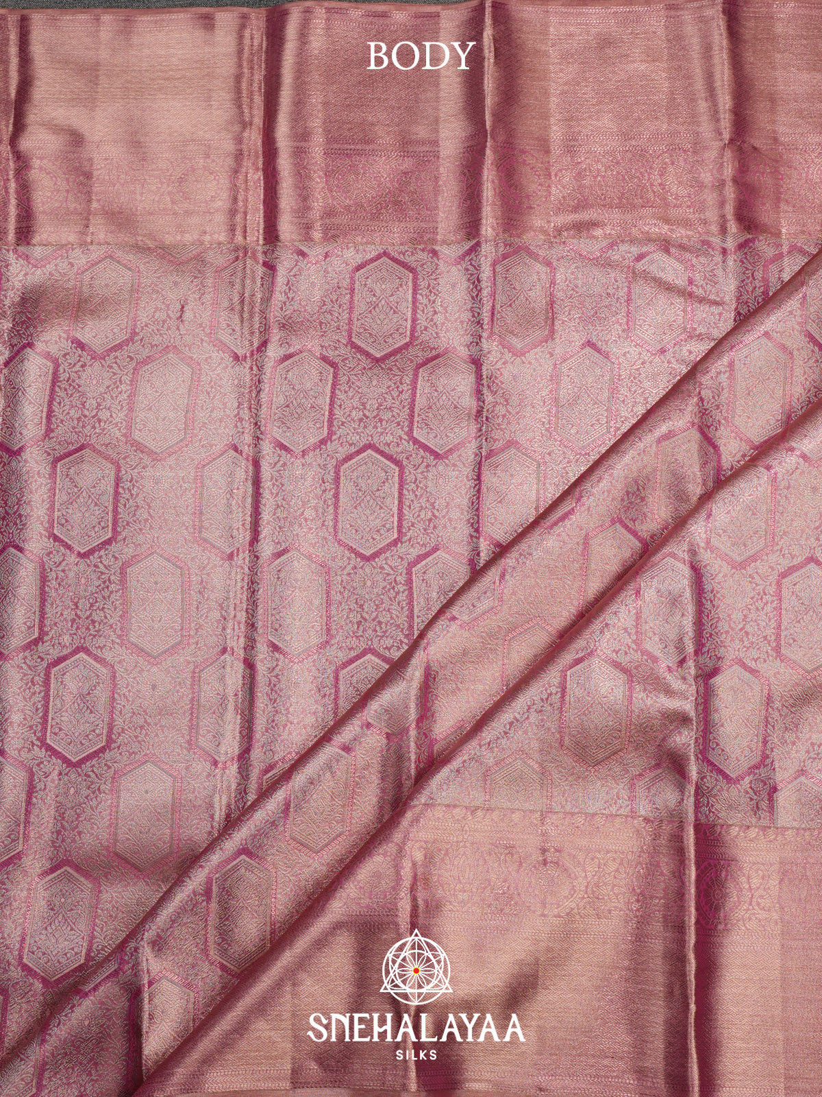 Rose Pink Kanjivaram Silk Saree