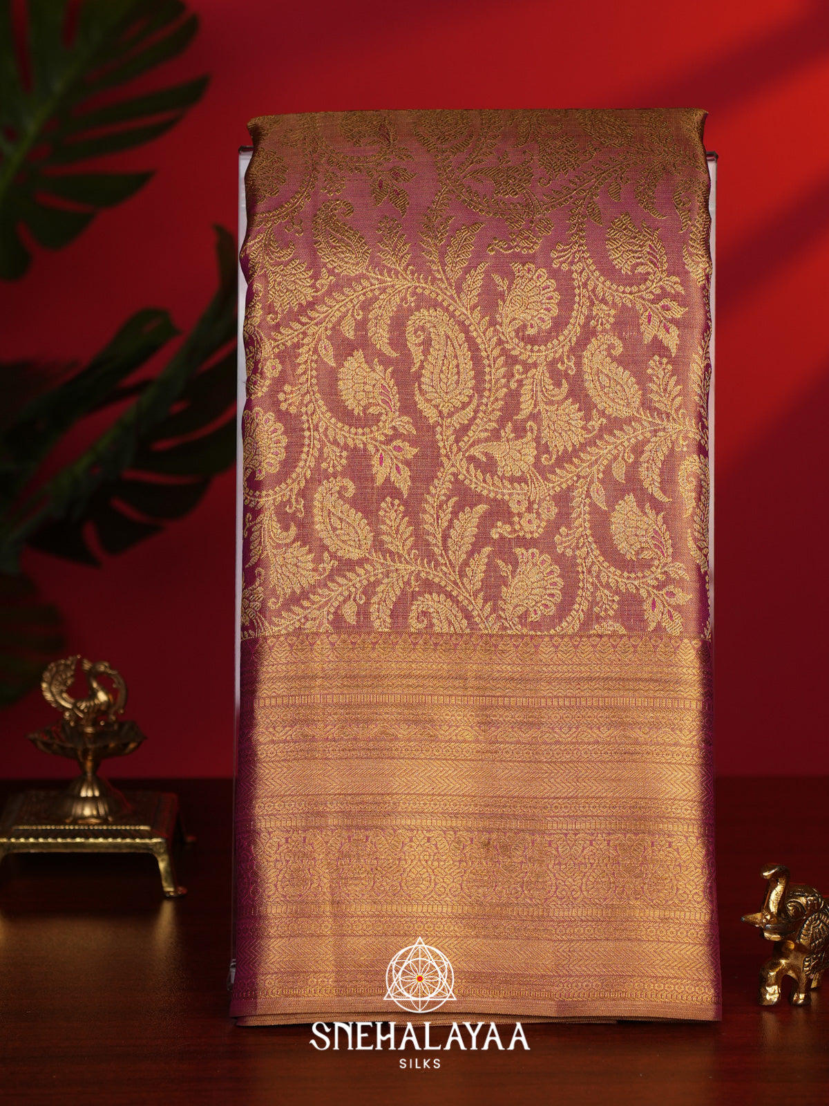 Maroon Kanjivaram Silk Saree