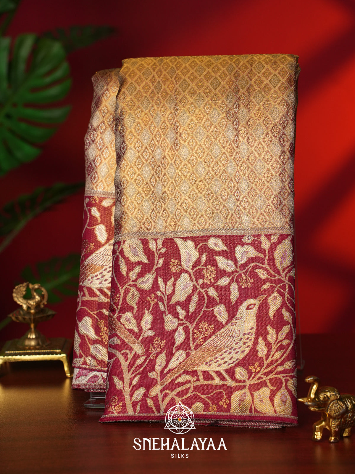 Maroon Kanjivaram Silk Saree