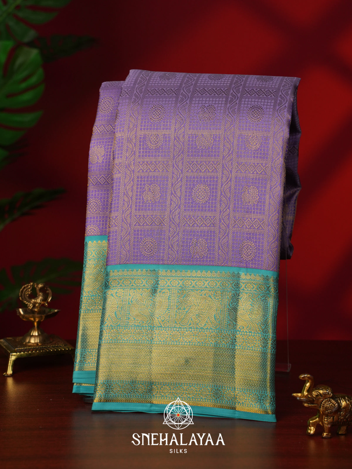 Lilac Kanjivaram Silk Saree