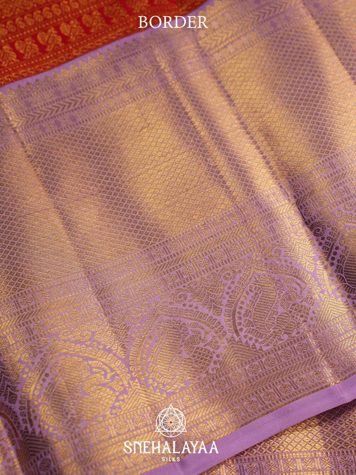 Rust Orange Kanjivaram Silk Saree