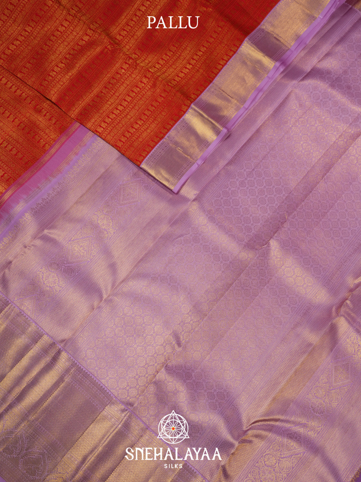 Rust Orange Kanjivaram Silk Saree
