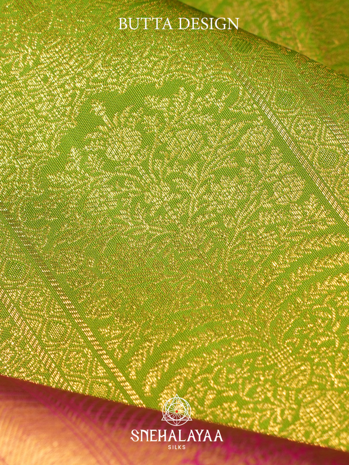 Lime Green Kanjivaram Silk Saree