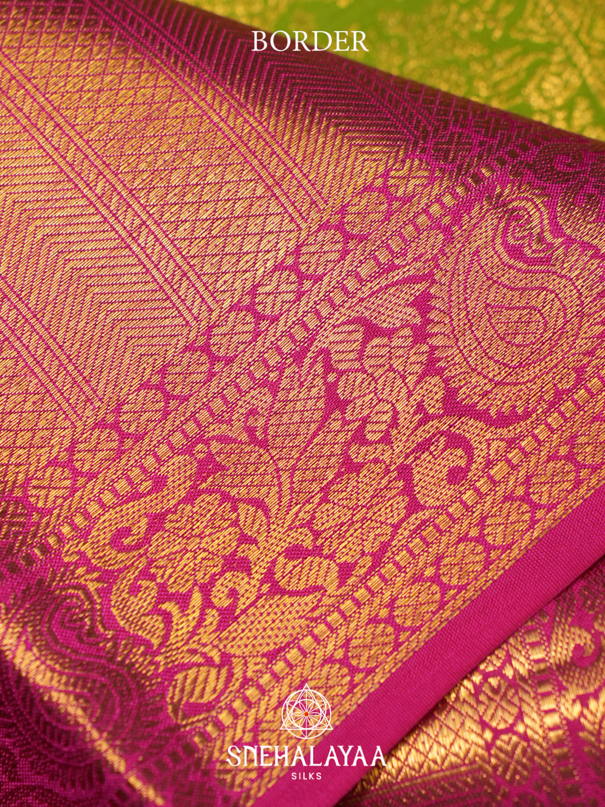 Lime Green Kanjivaram Silk Saree