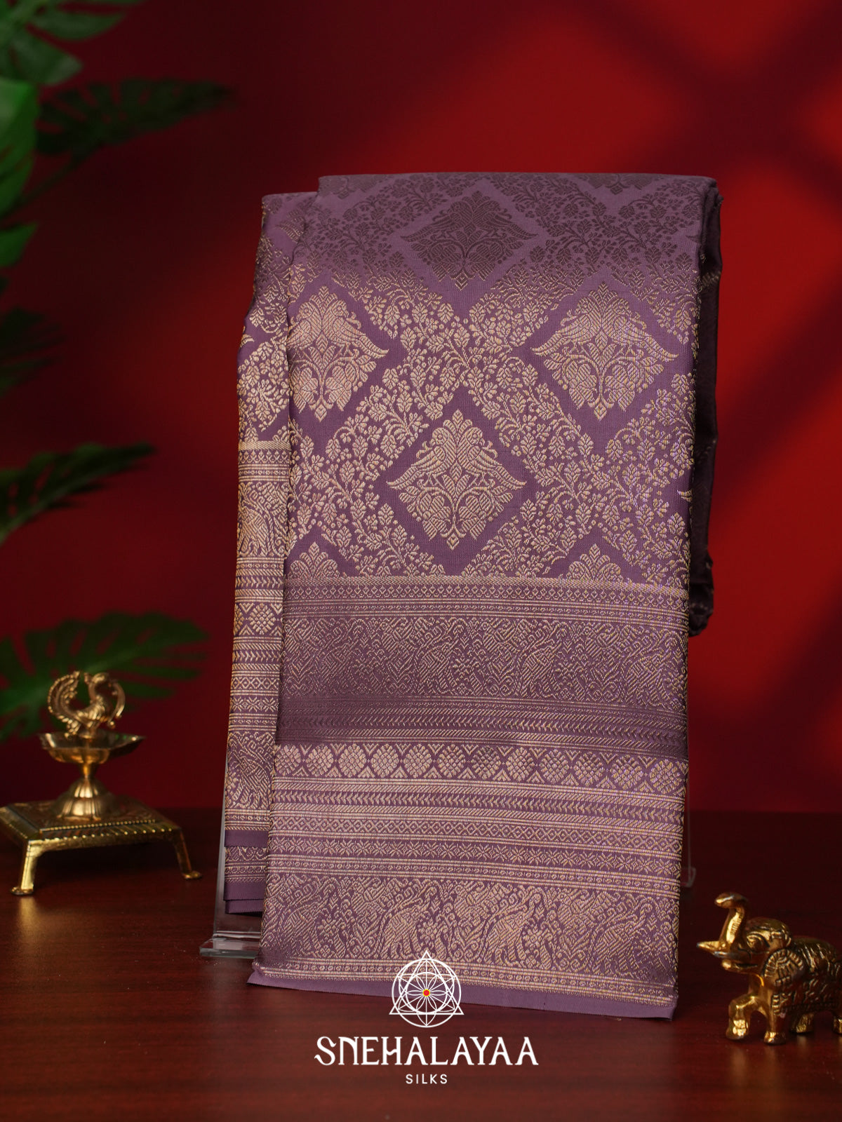 Plum Kanjivaram Silk Saree