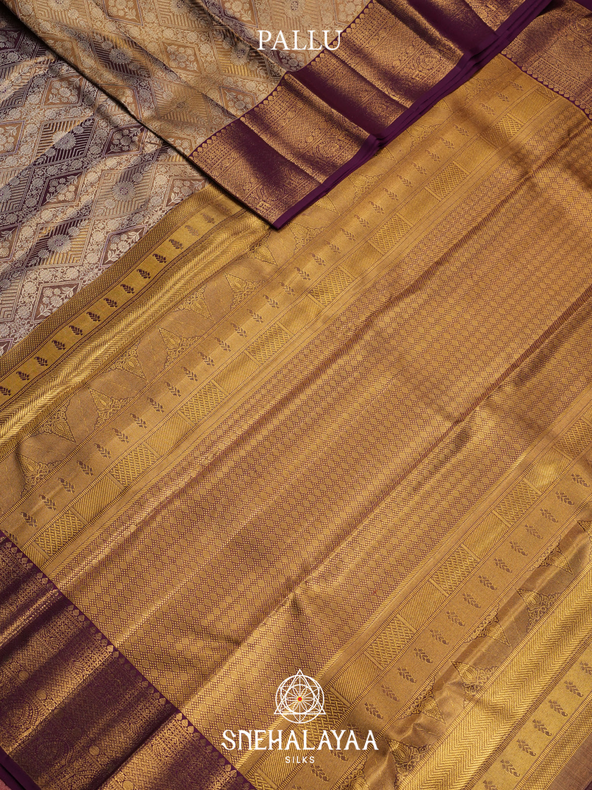 Beige Gold Kanjivaram Silk Saree