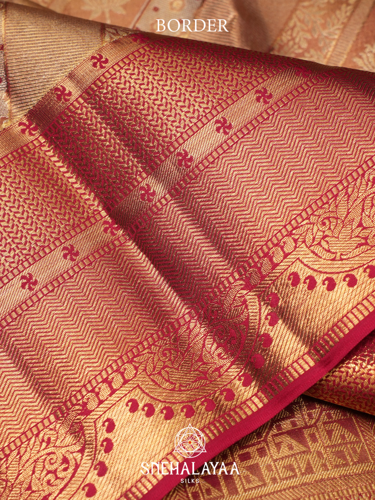 Beige Gold Kanjivaram Silk Saree