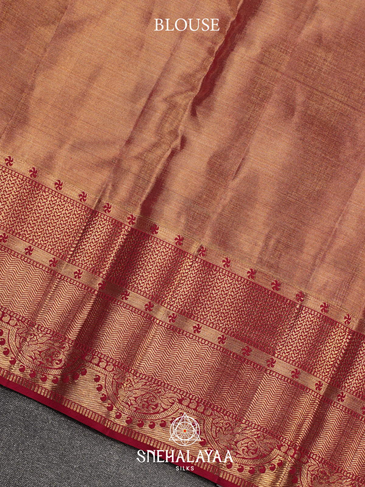 Beige Gold Kanjivaram Silk Saree