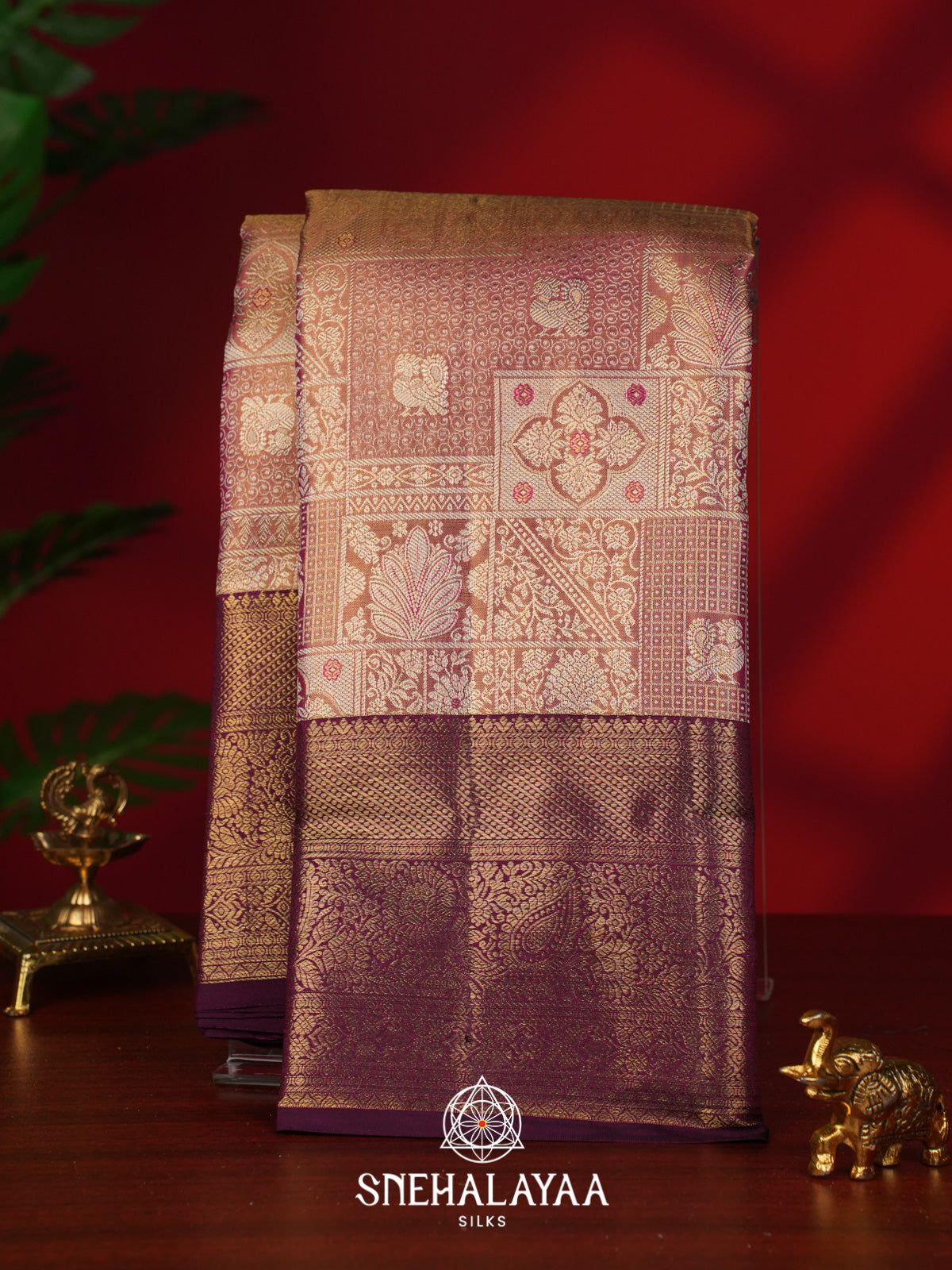 Rose Pink Kanjivaram Silk Saree