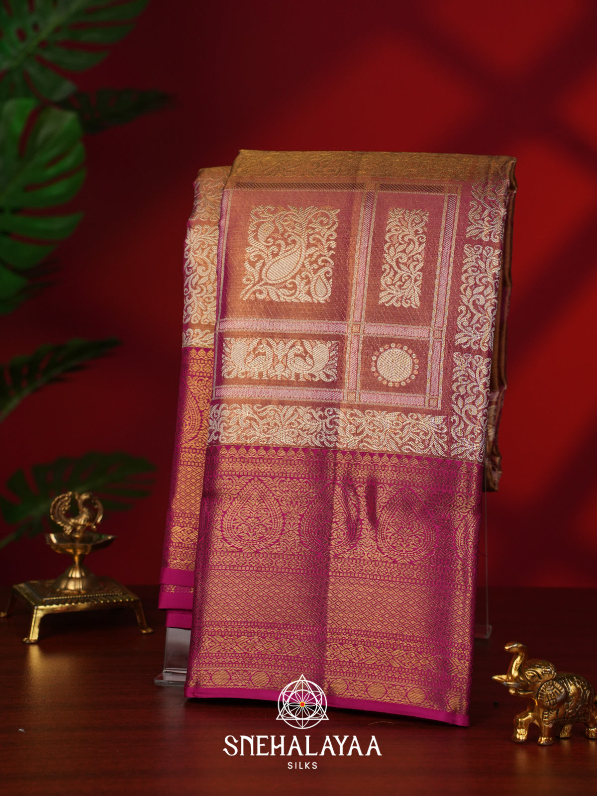 Rose Pink Kanjivaram Silk Saree