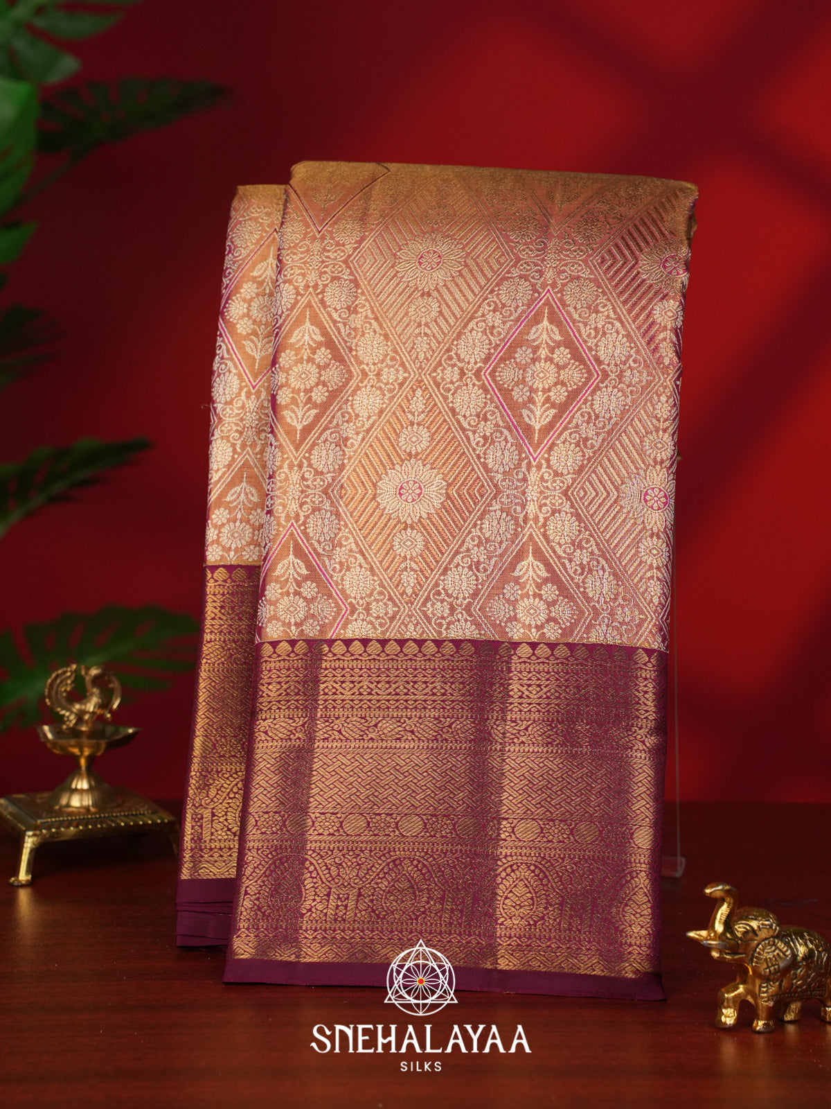 Rose Pink Kanjivaram Silk Saree