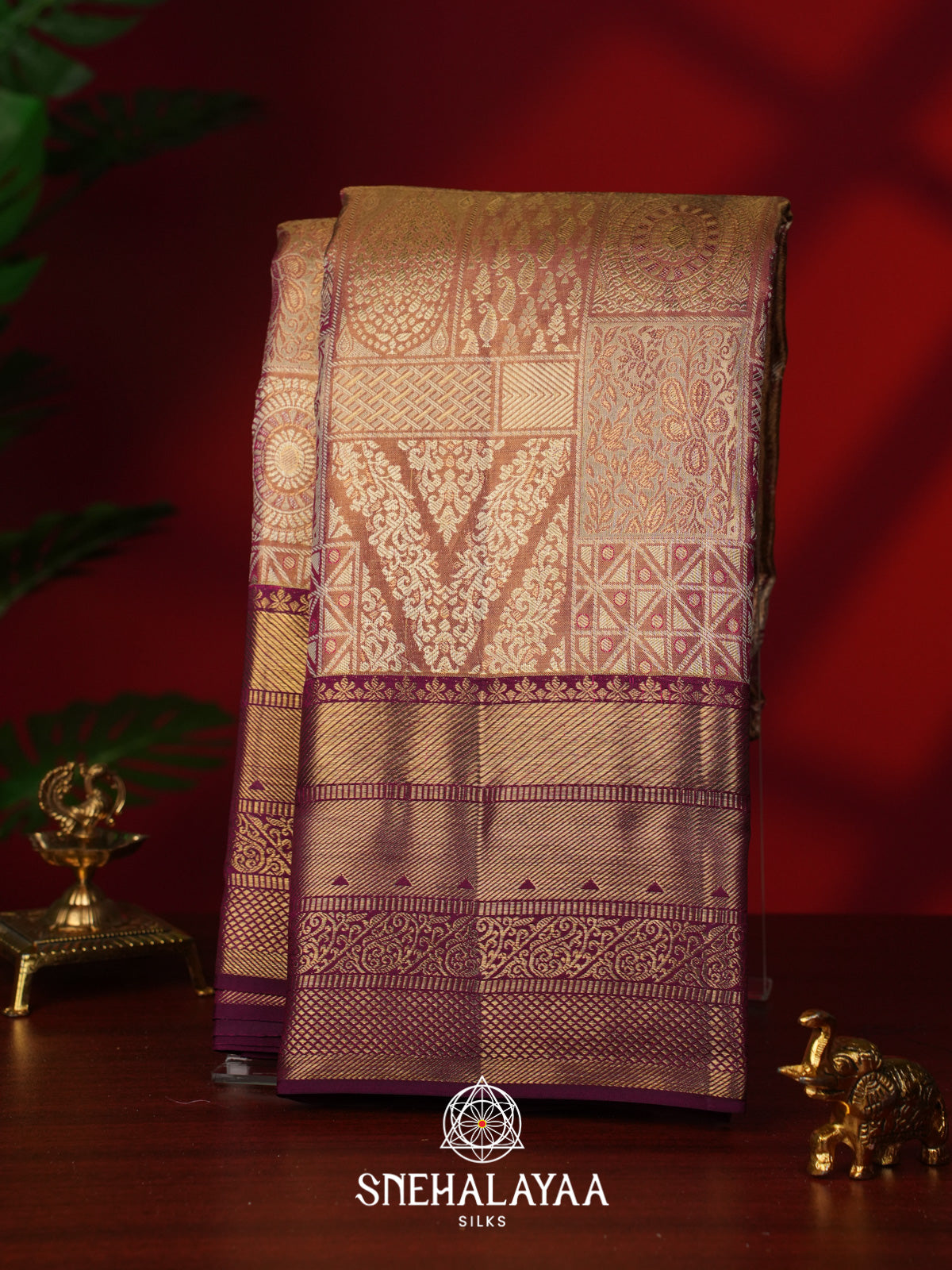 Rose Pink Kanjivaram Silk Saree