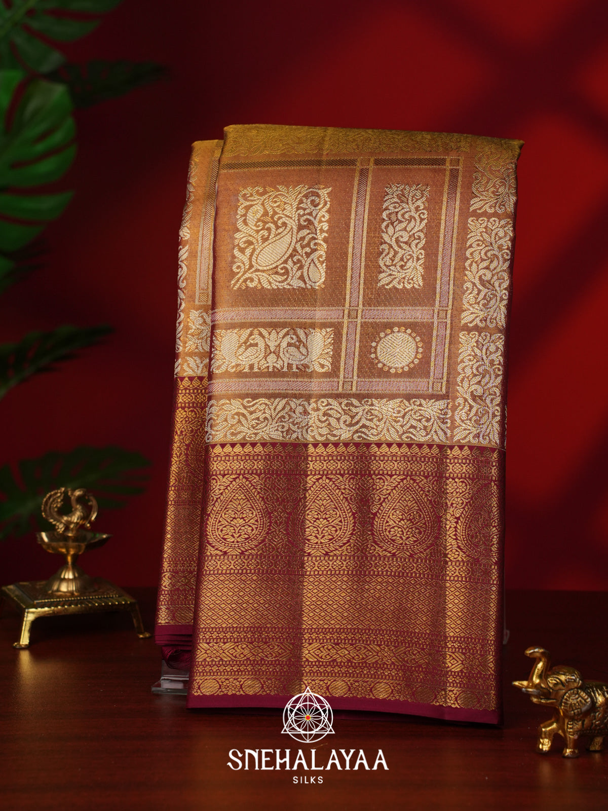 Gold Kanjivaram Silk Saree