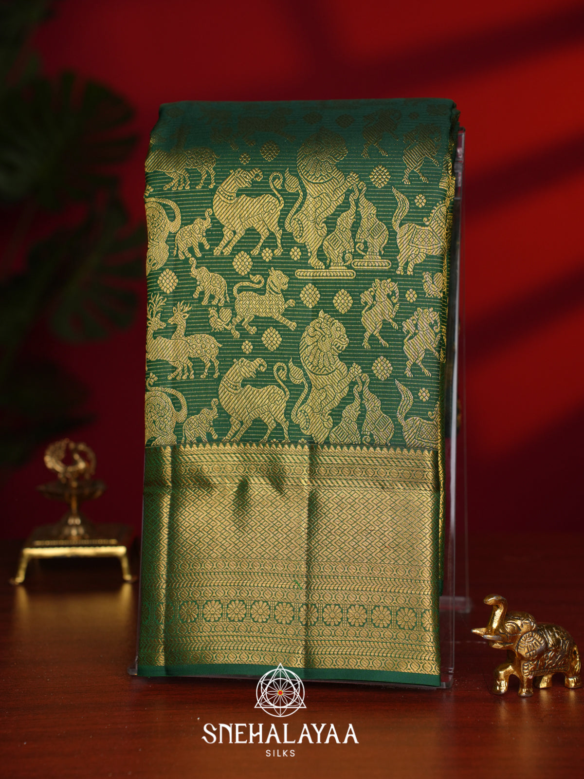 Emerald Green Kanjivaram Silk Saree