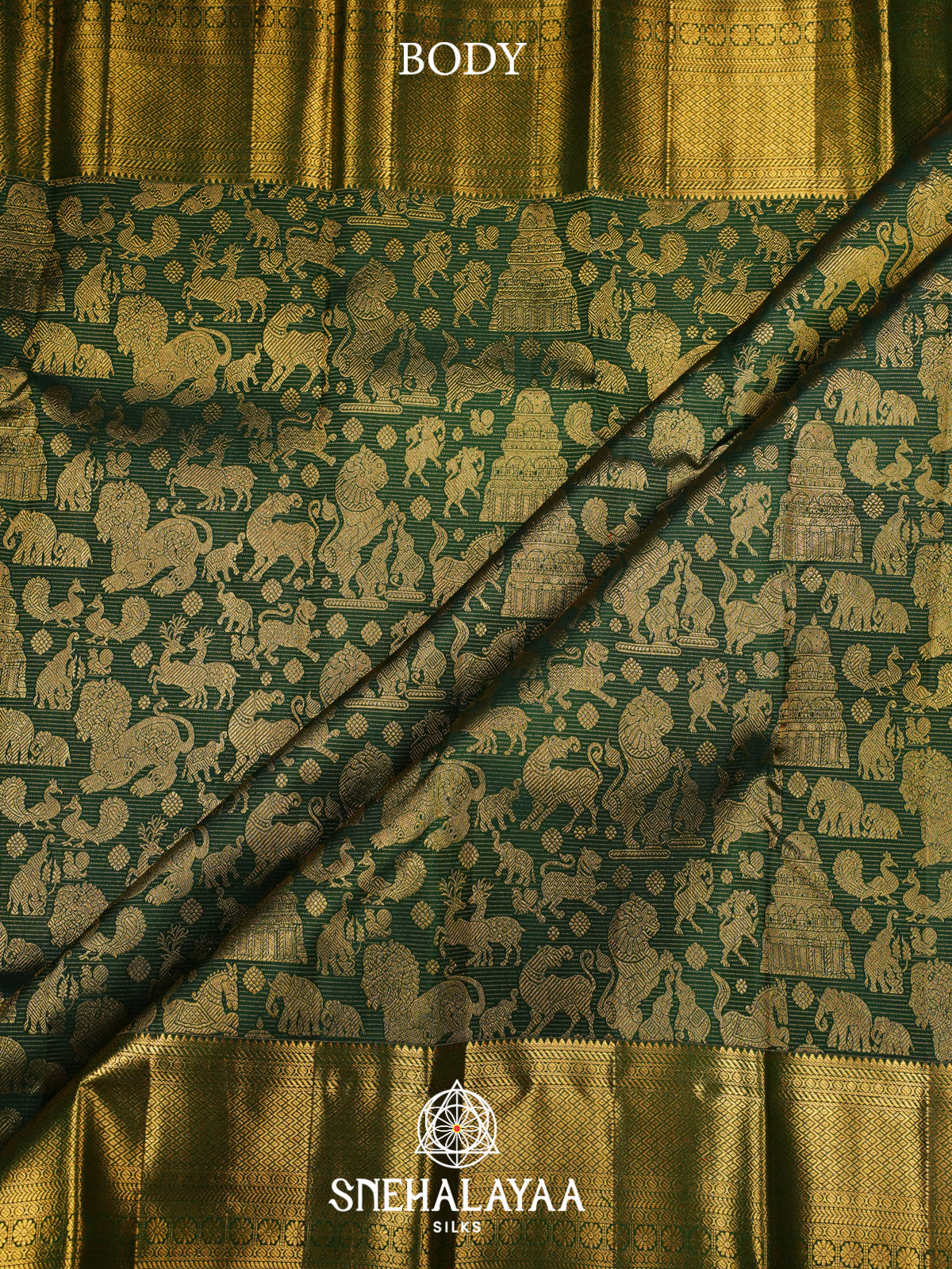 Emerald Green Kanjivaram Silk Saree