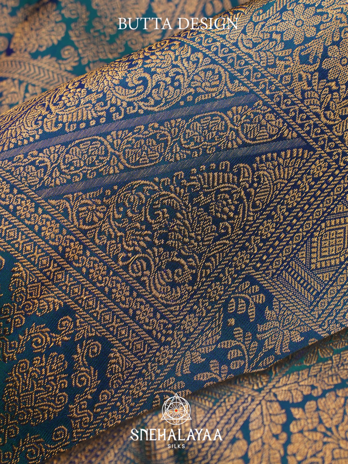 Peacock Blue Kanjivaram Silk Saree