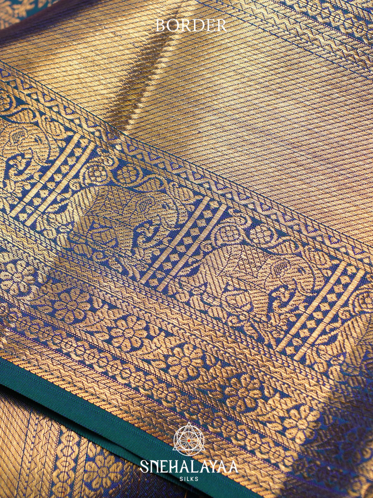 Peacock Blue Kanjivaram Silk Saree