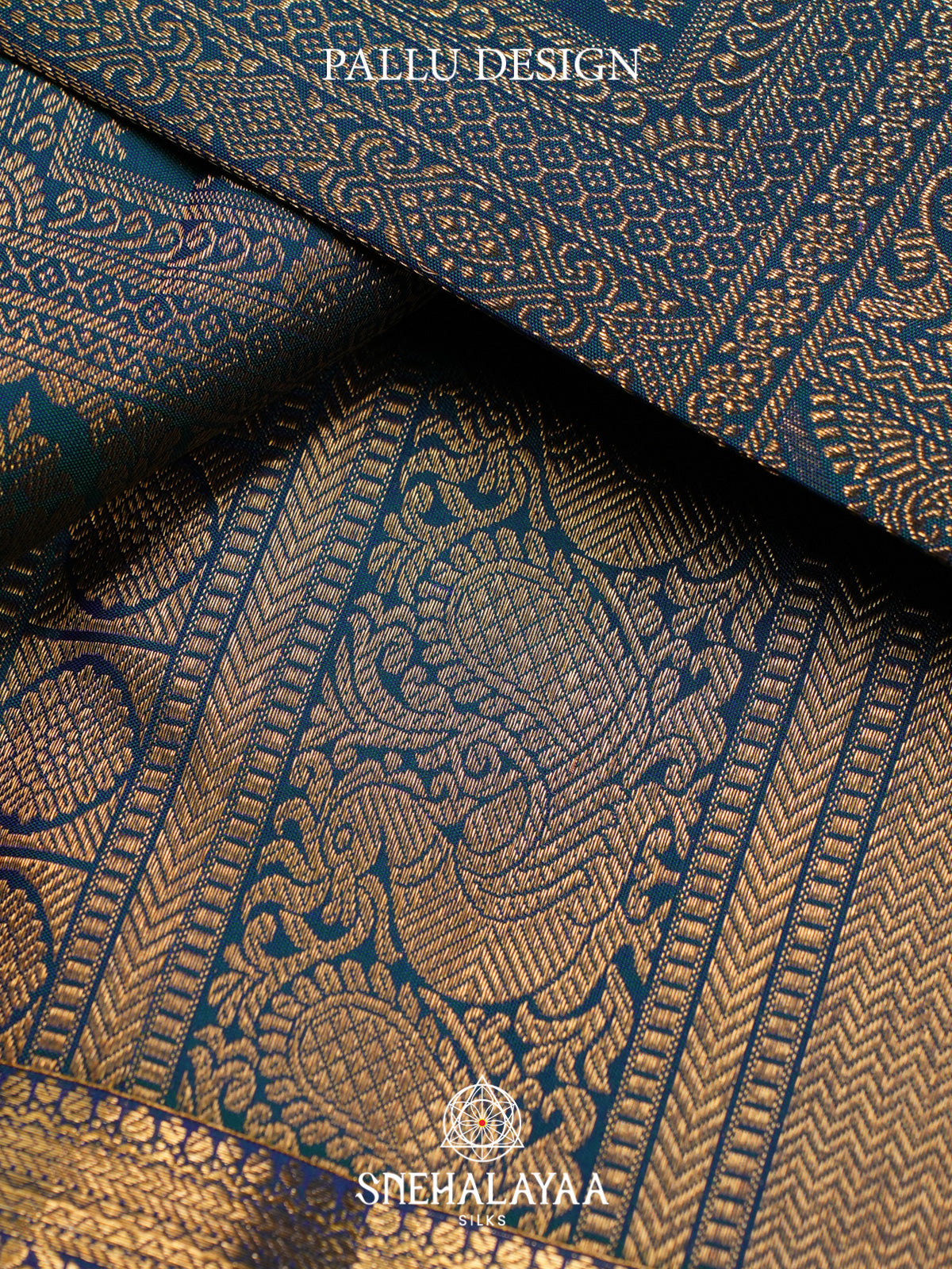 Peacock Blue Kanjivaram Silk Saree
