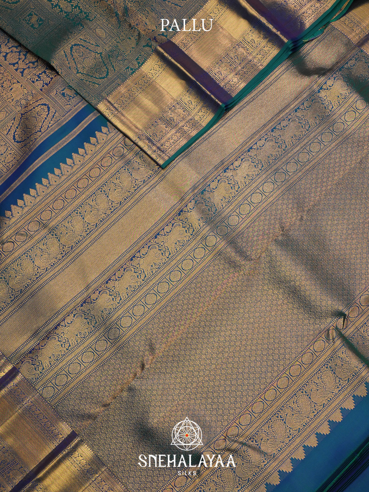 Peacock Blue Kanjivaram Silk Saree