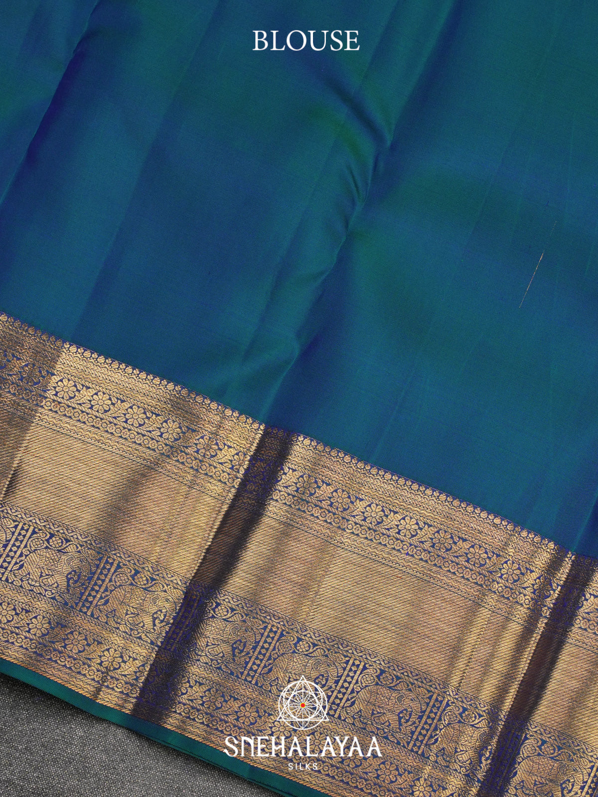 Peacock Blue Kanjivaram Silk Saree