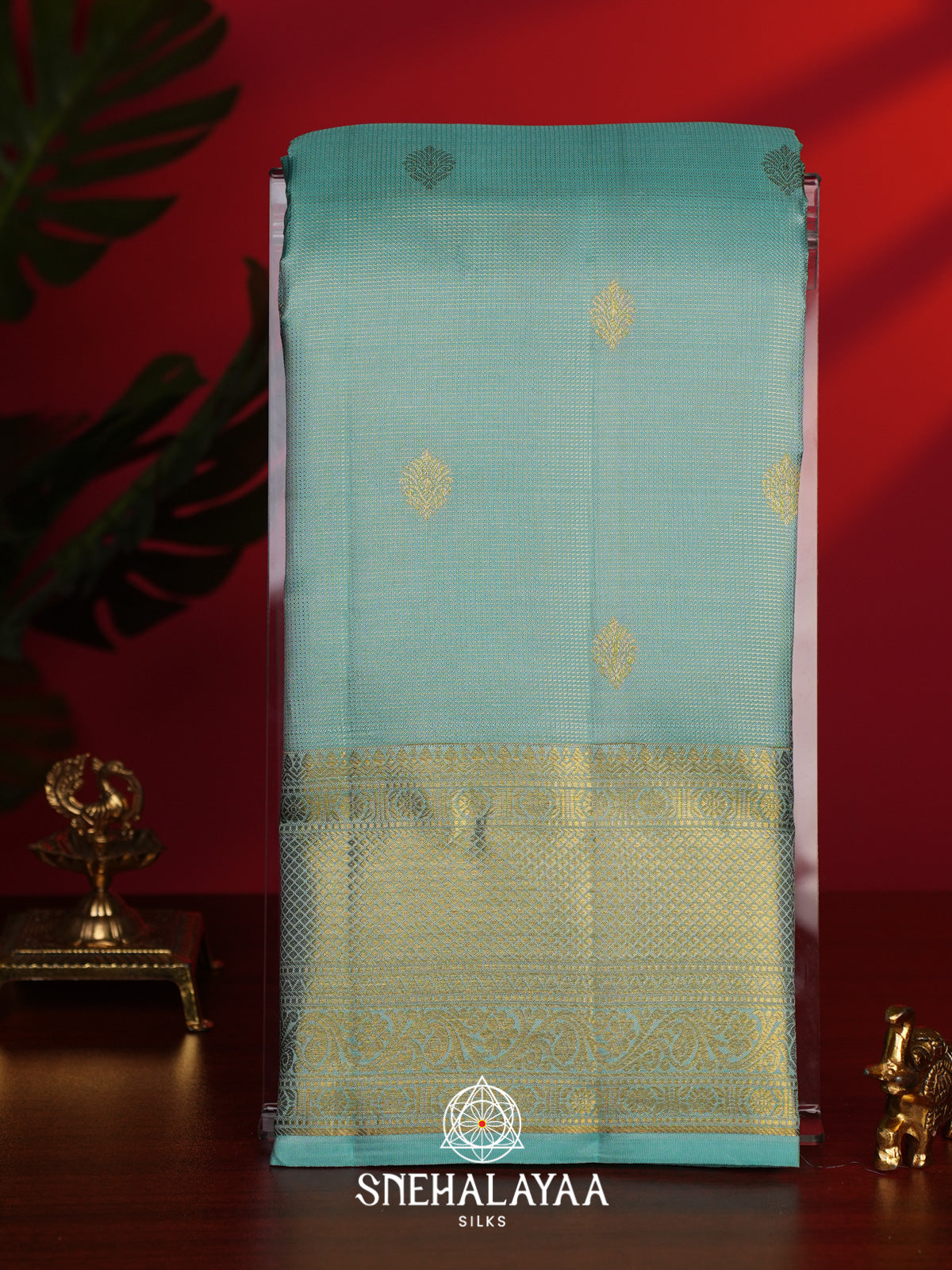 Mint Green Kanjivaram Silk Saree