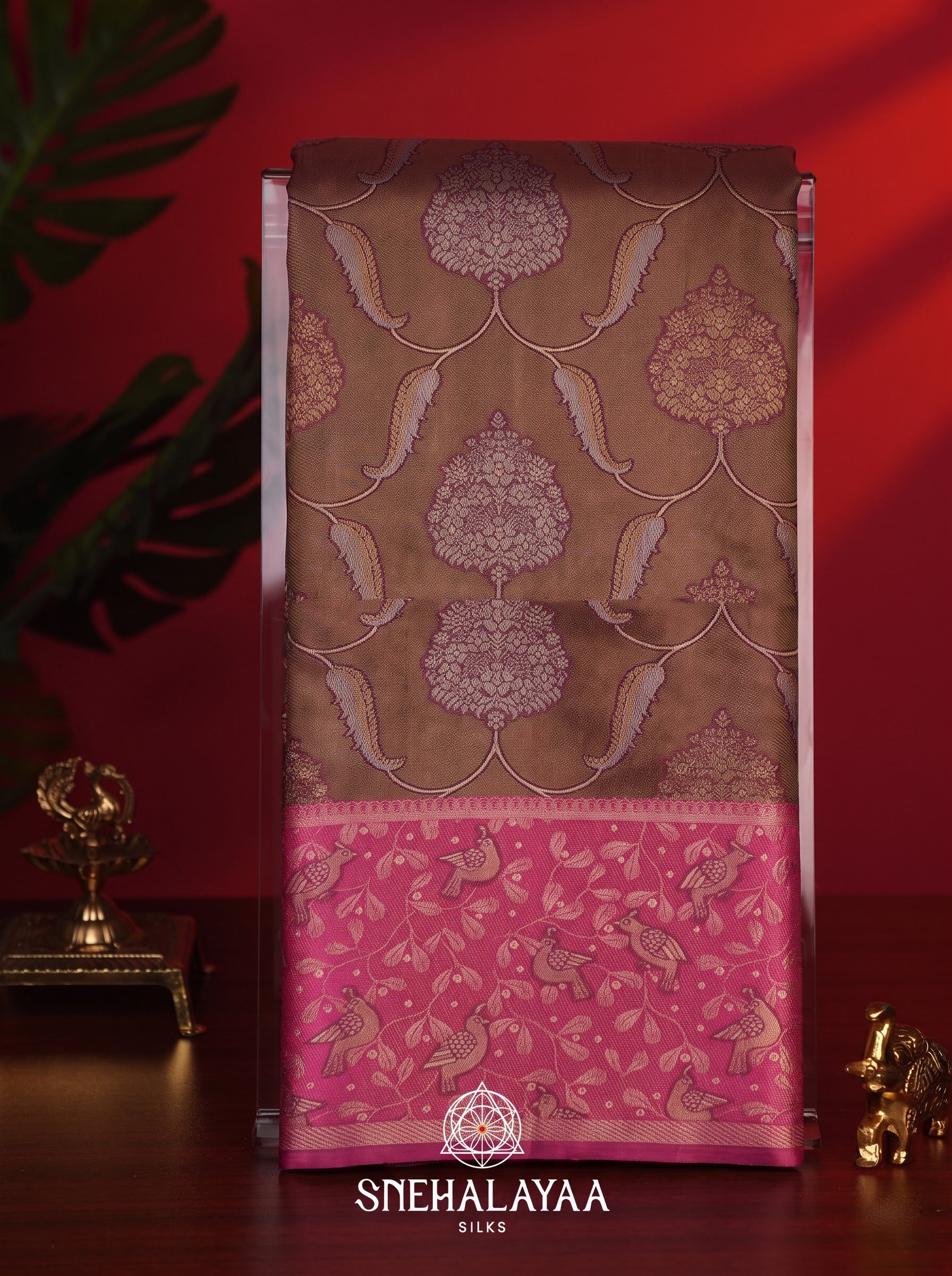 Brown Kanjivaram Silk Saree