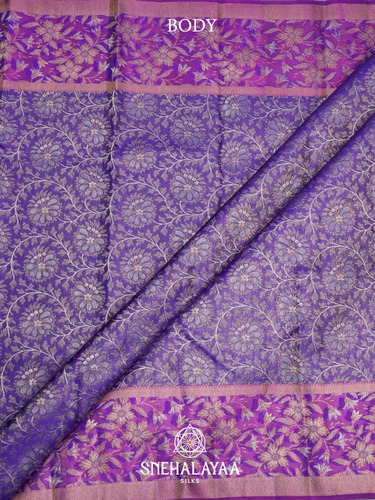 Purple Kanjivaram Silk Saree