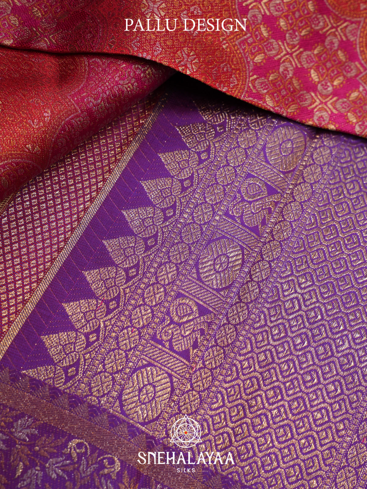 Coral Red Kanjivaram Silk Saree