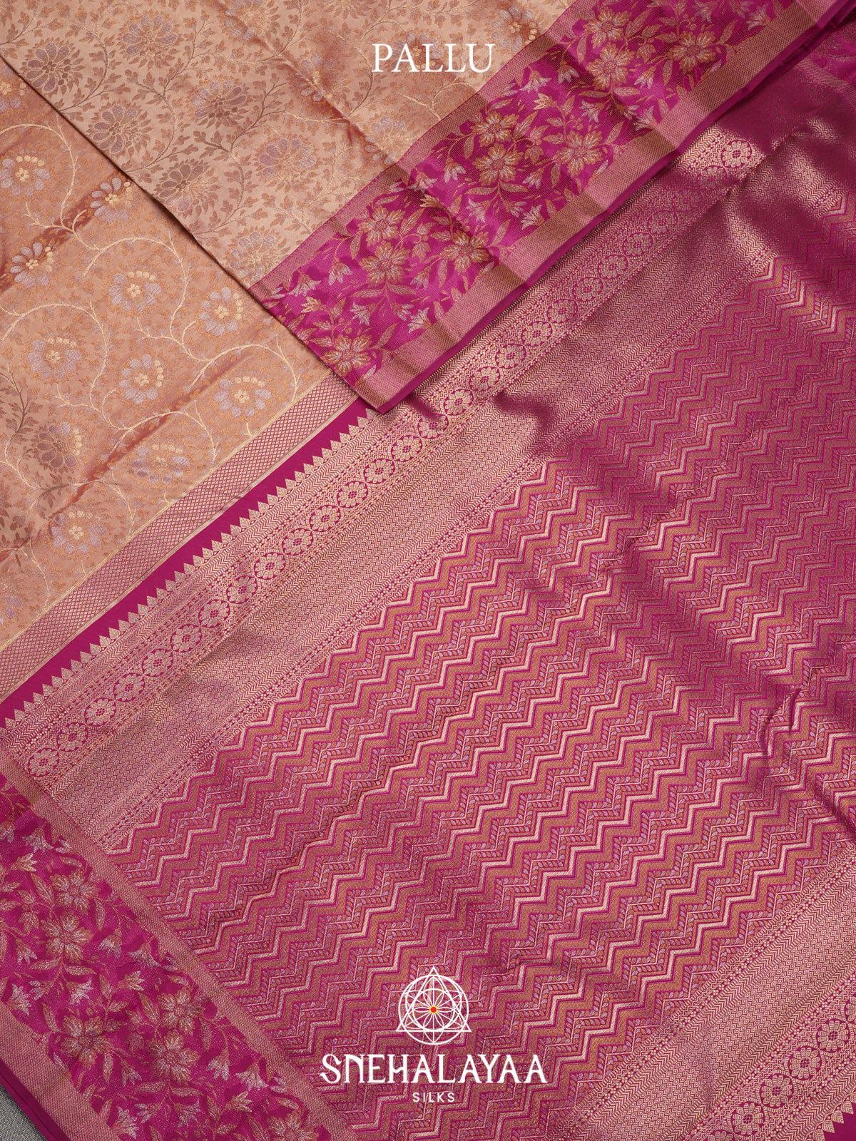 Cream Kanjivaram Silk Saree
