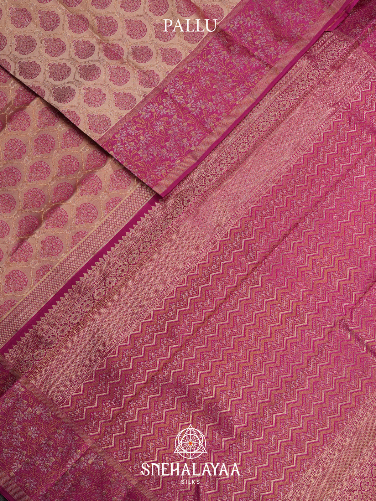 Rose Pink Kanjivaram Silk Saree