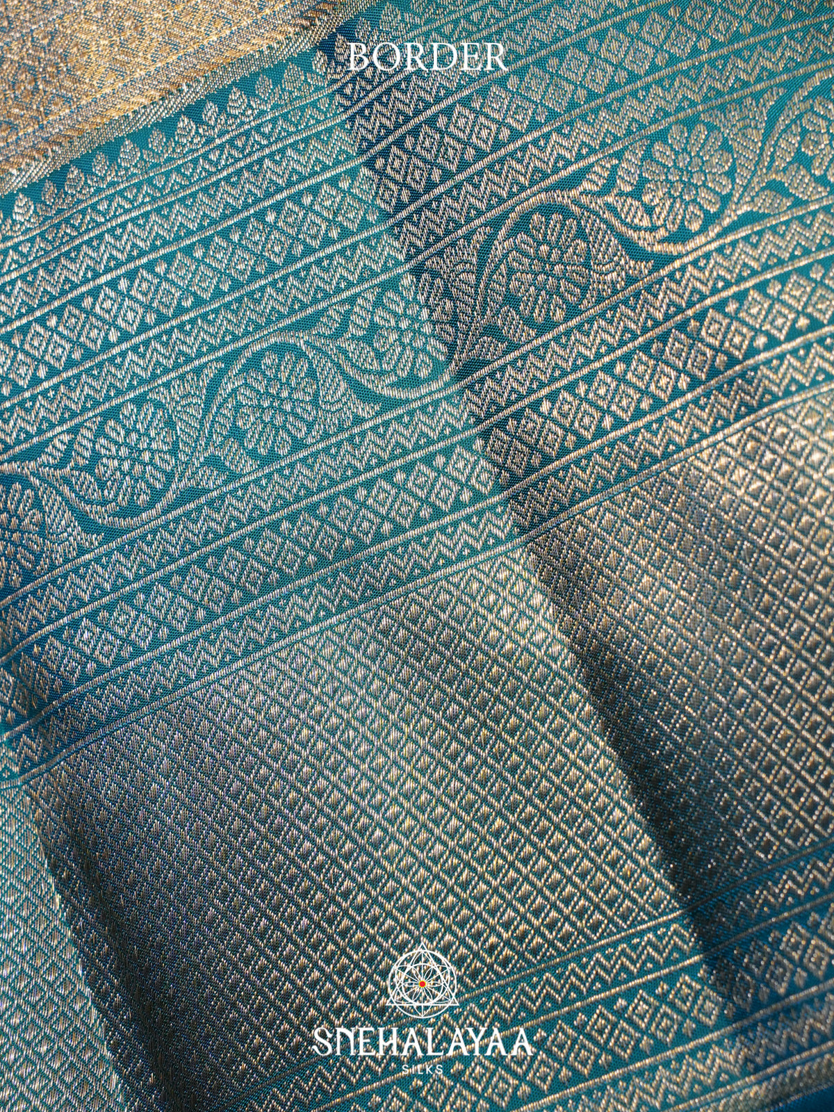Teal Blue Kanjivaram Silk Saree