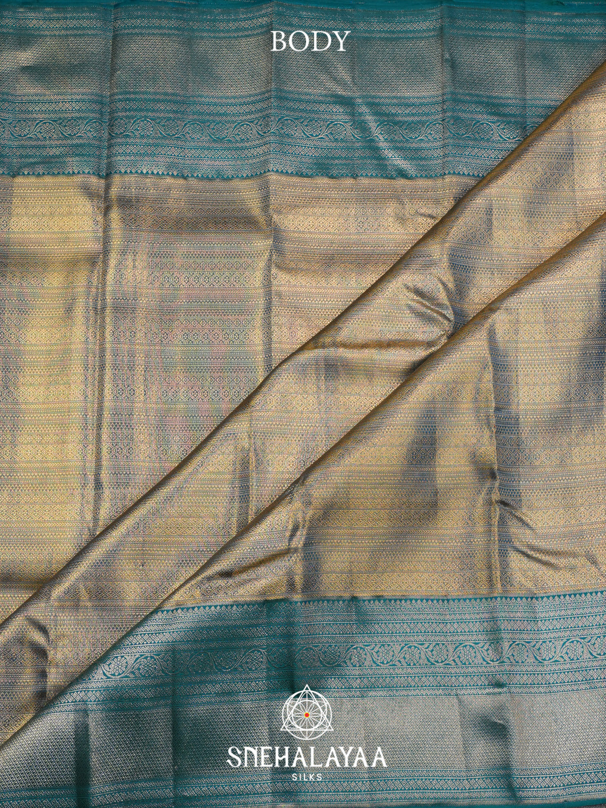 Teal Blue Kanjivaram Silk Saree