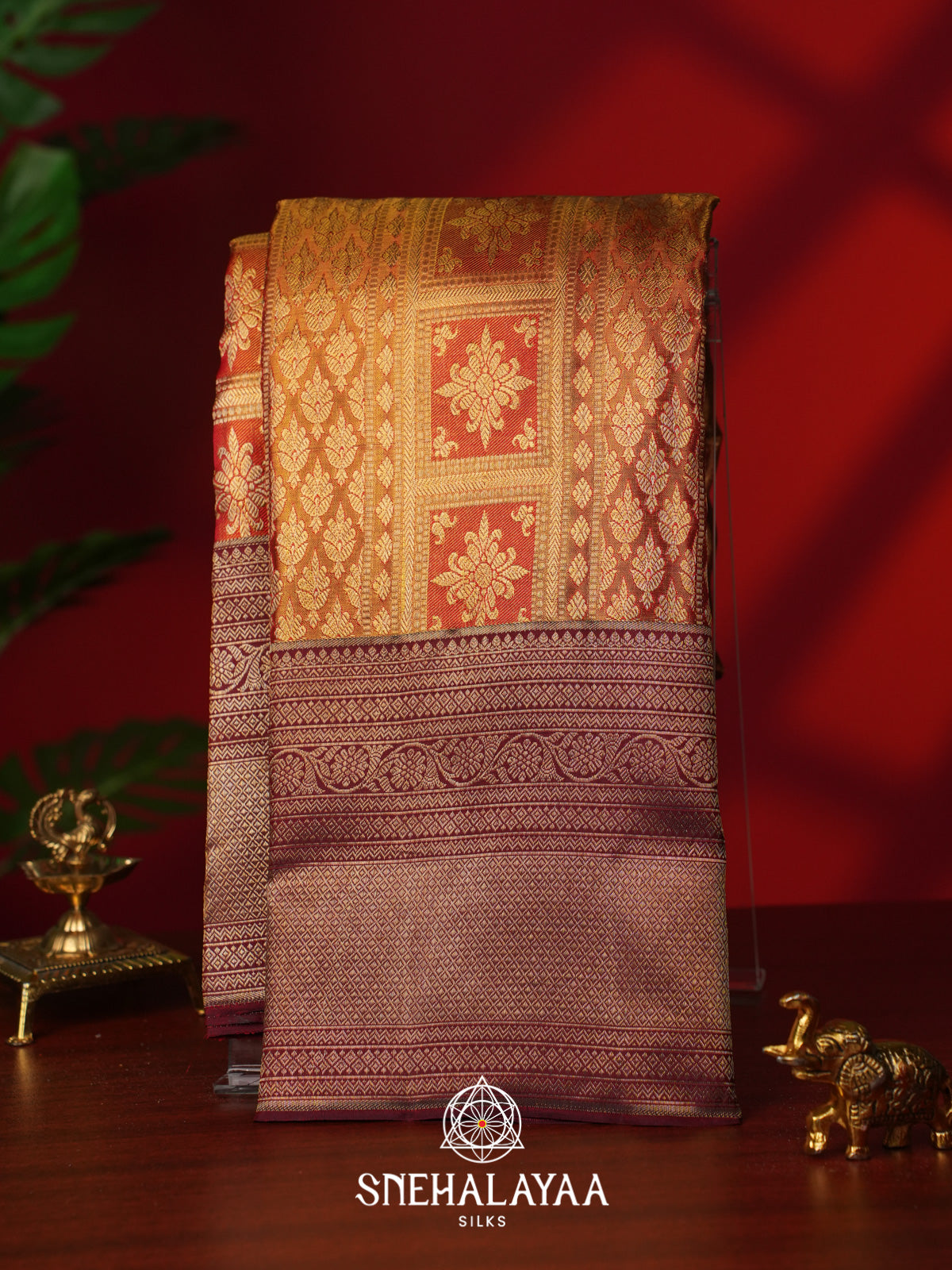Gold Kanjivaram Silk Saree
