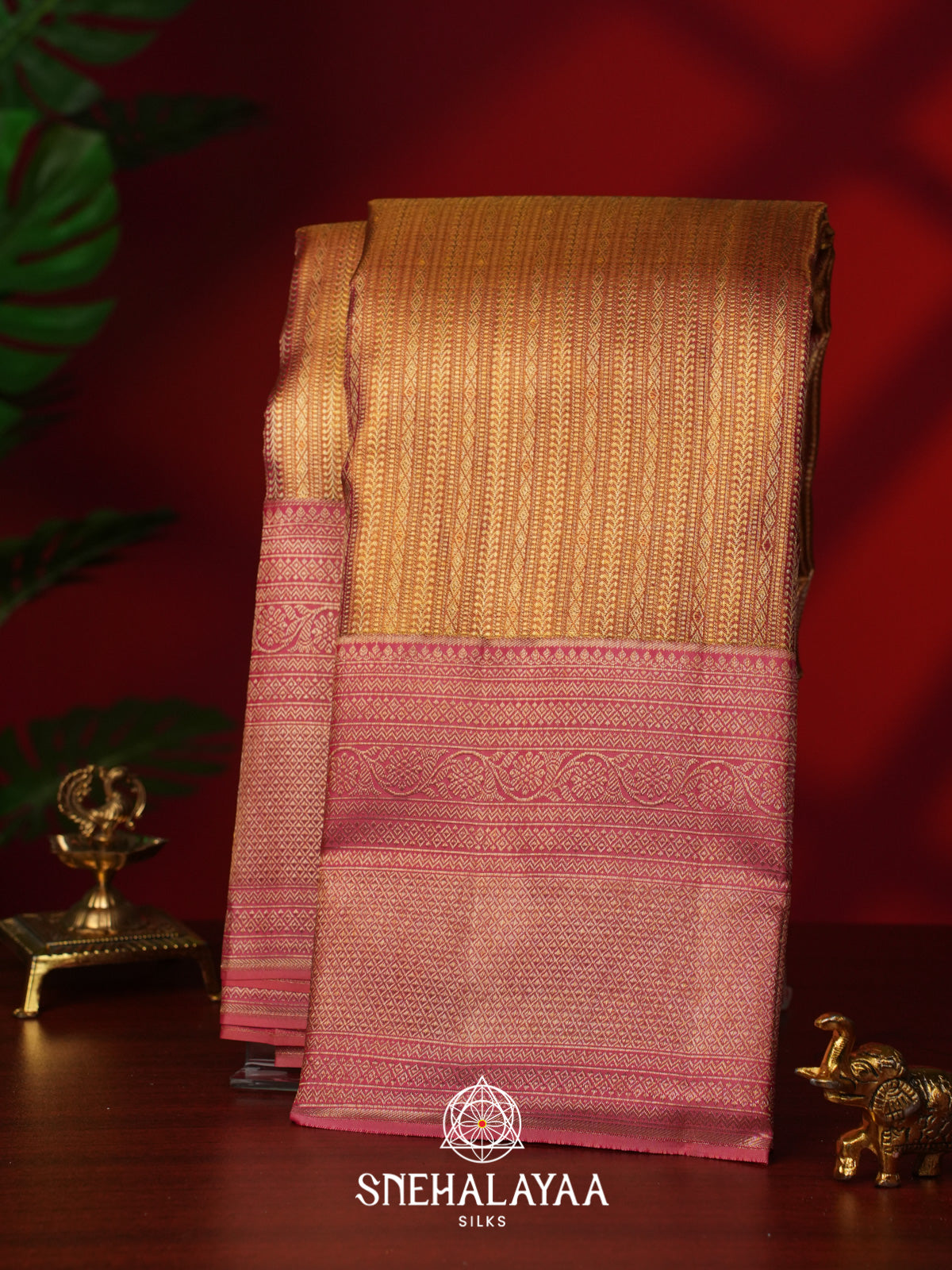 Gold Kanjivaram Silk Saree