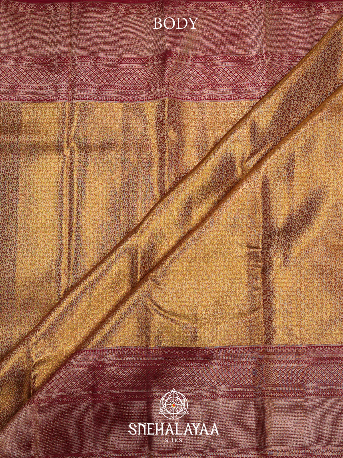 Golden Yellow Kanjivaram Silk Saree