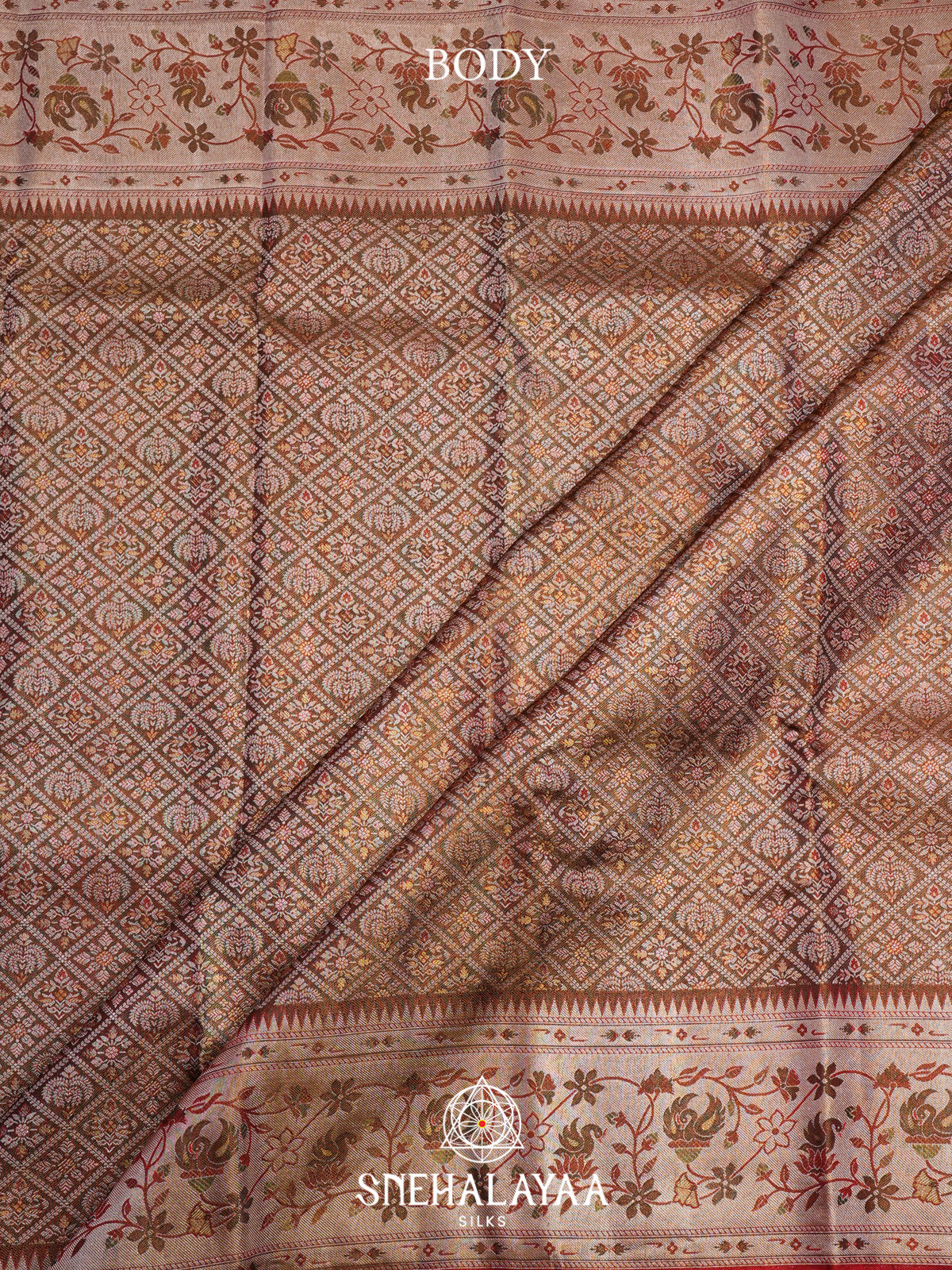 Beige Kanjivaram Silk Saree