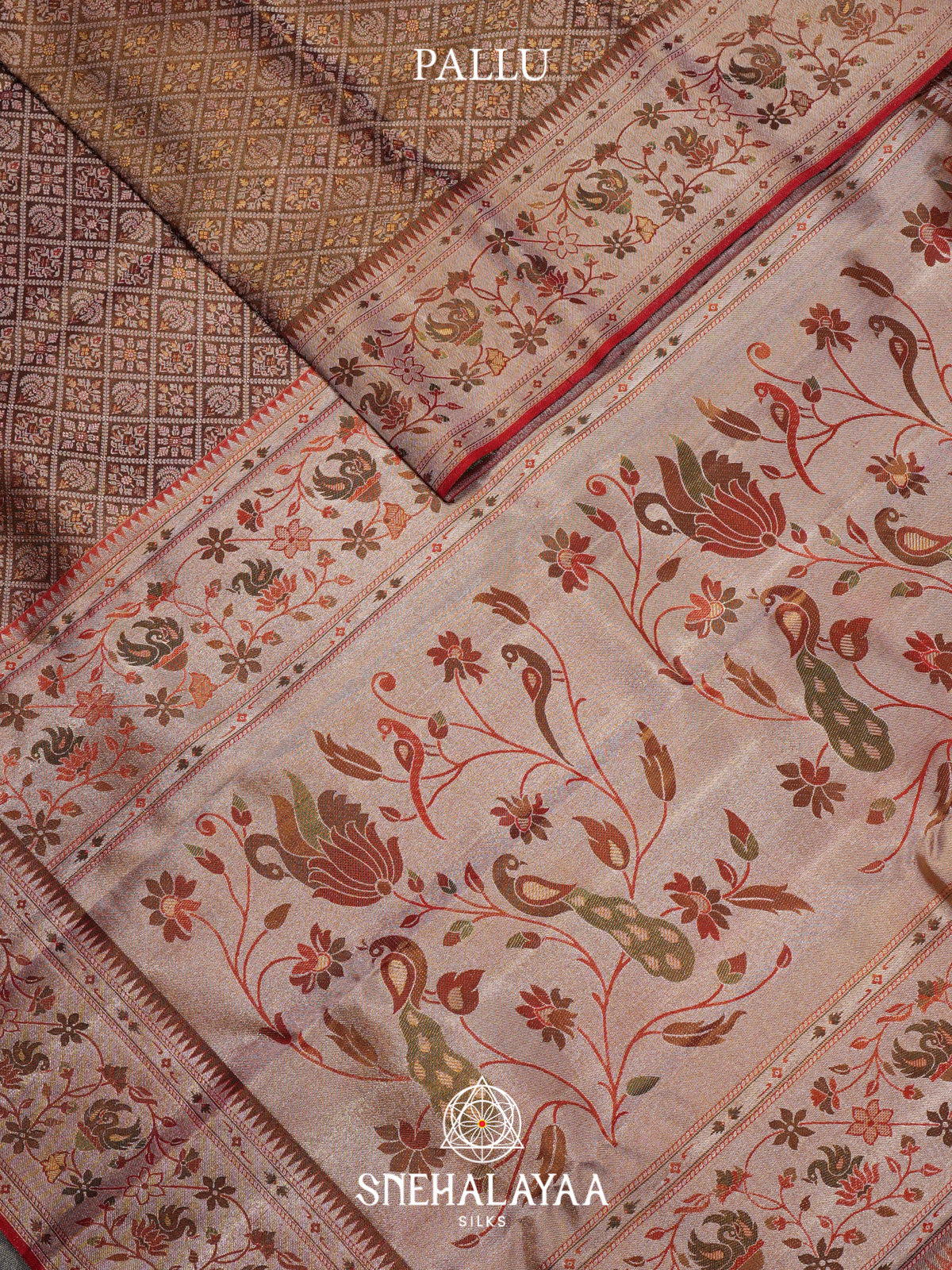 Beige Kanjivaram Silk Saree