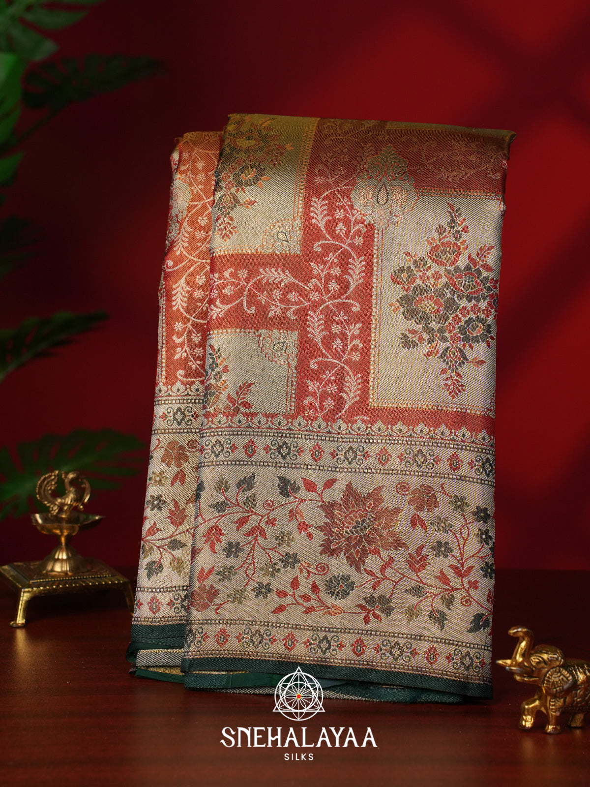 Beige Kanjivaram Silk Saree