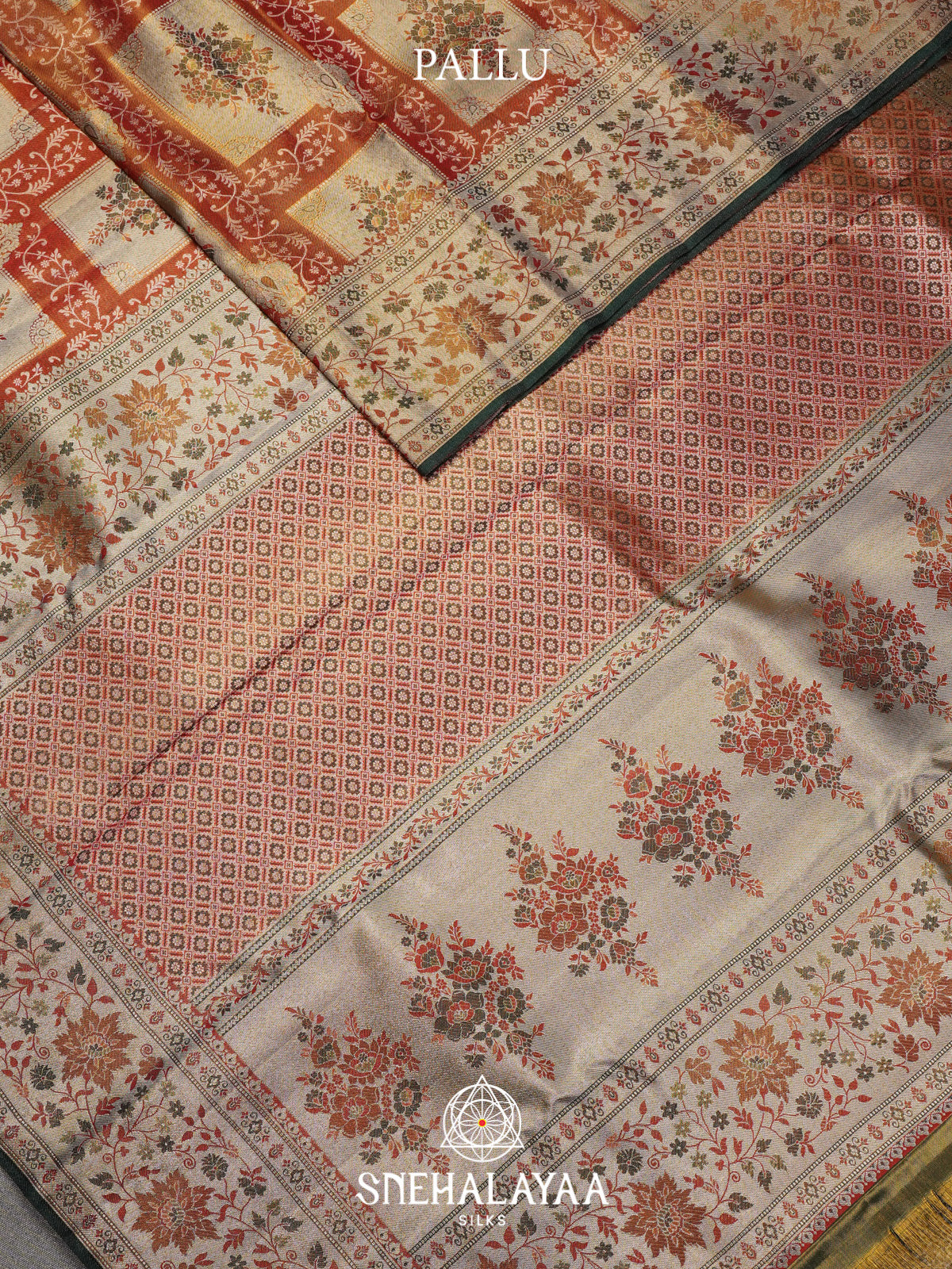 Beige Kanjivaram Silk Saree