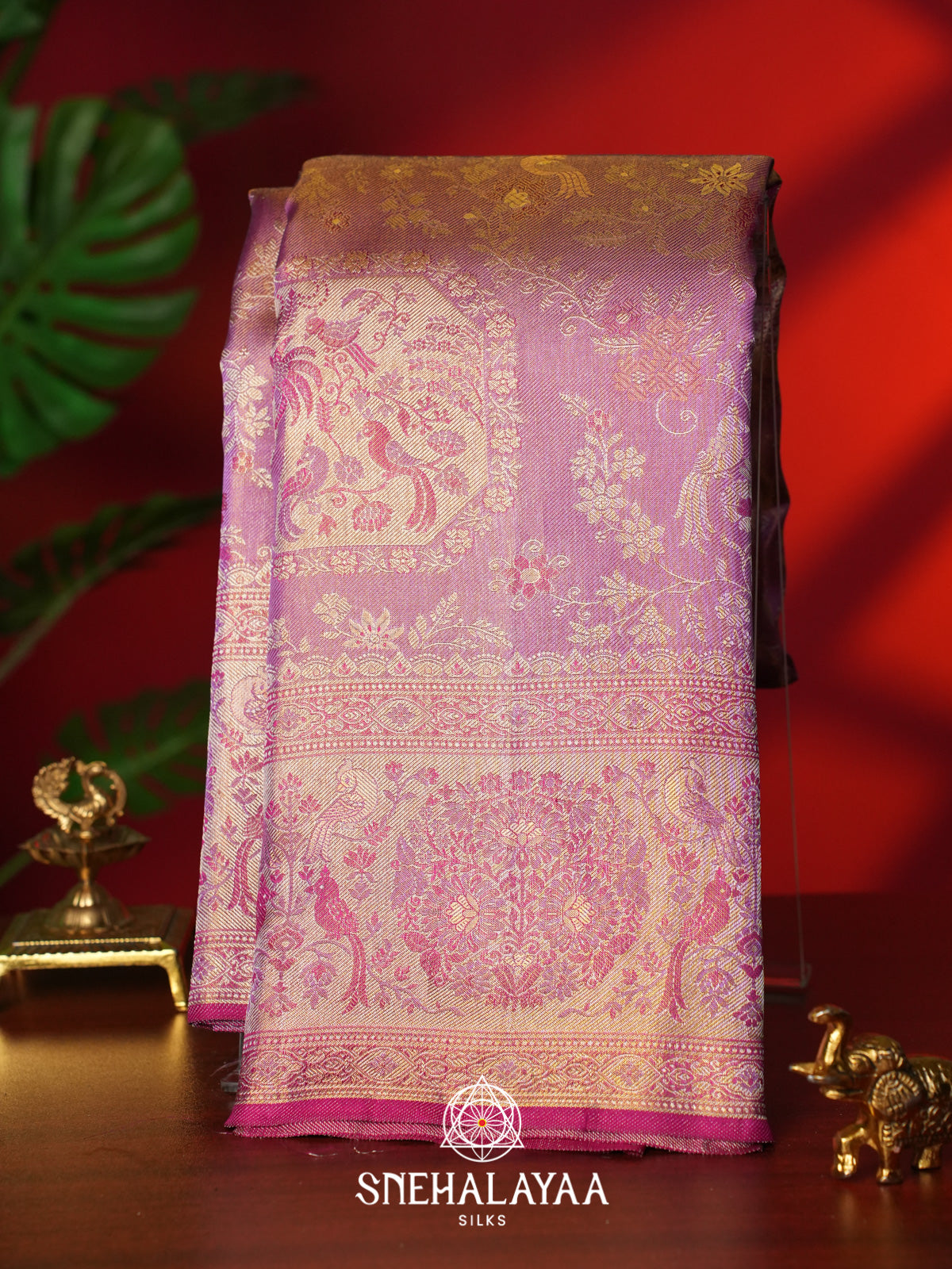 Rose Pink Kanjivaram Silk Saree