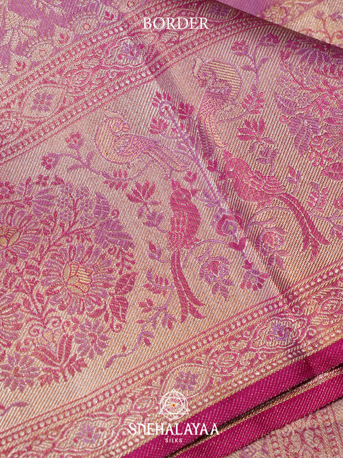 Rose Pink Kanjivaram Silk Saree
