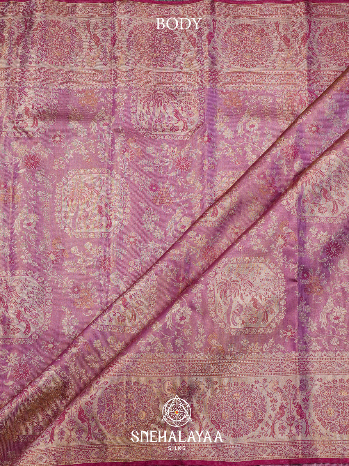 Rose Pink Kanjivaram Silk Saree