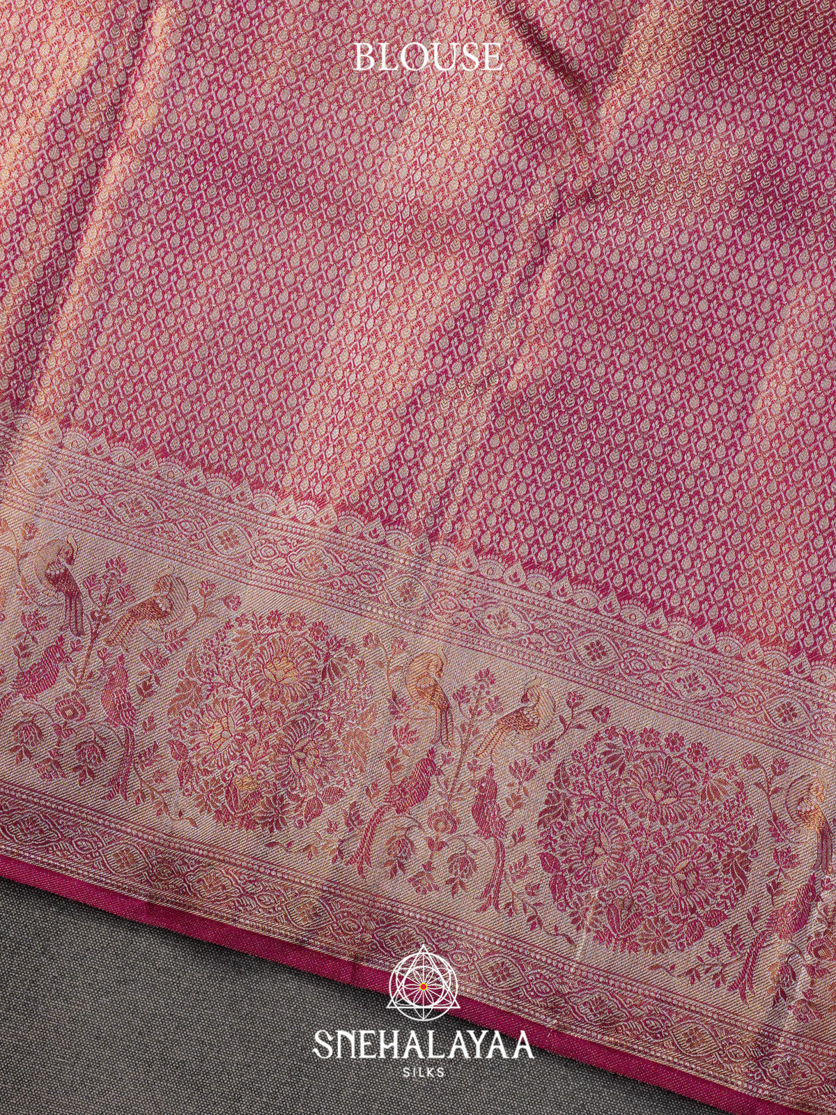 Rose Pink Kanjivaram Silk Saree
