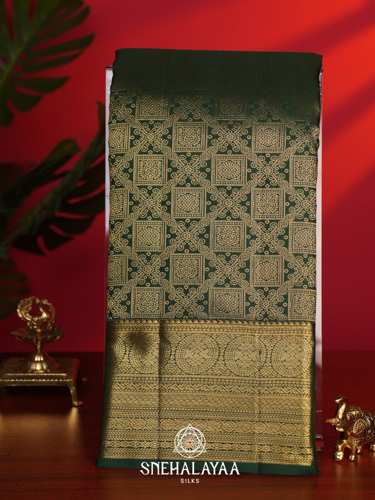 Emerald Green Kanjivaram Silk Saree