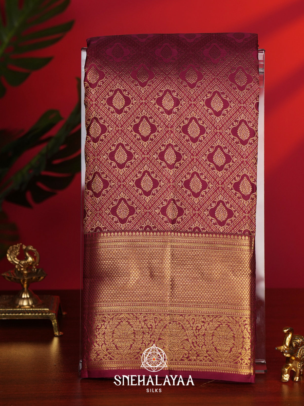 Maroon Kanjivaram Silk Saree
