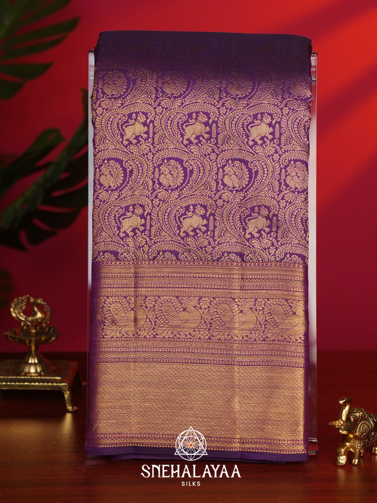 Magenta Purple Kanjivaram Silk Saree