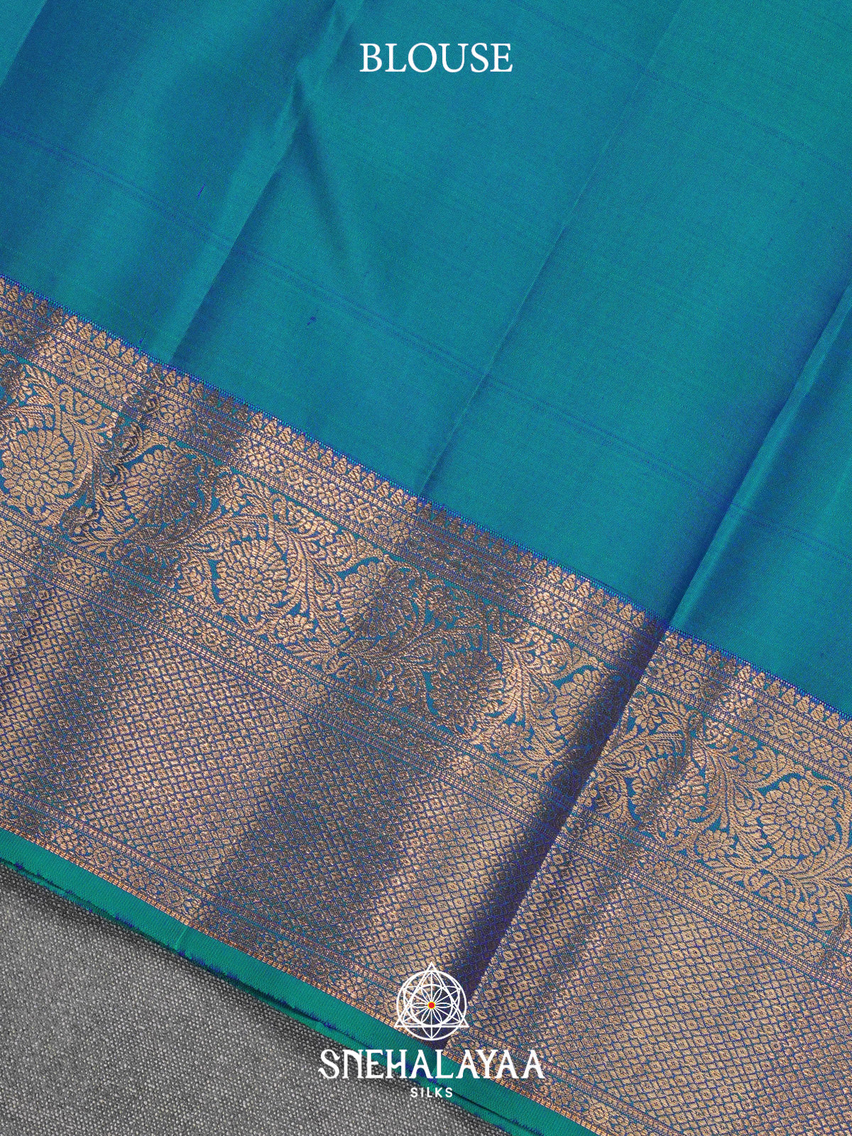 Teal Blue Kanjivaram Silk Saree
