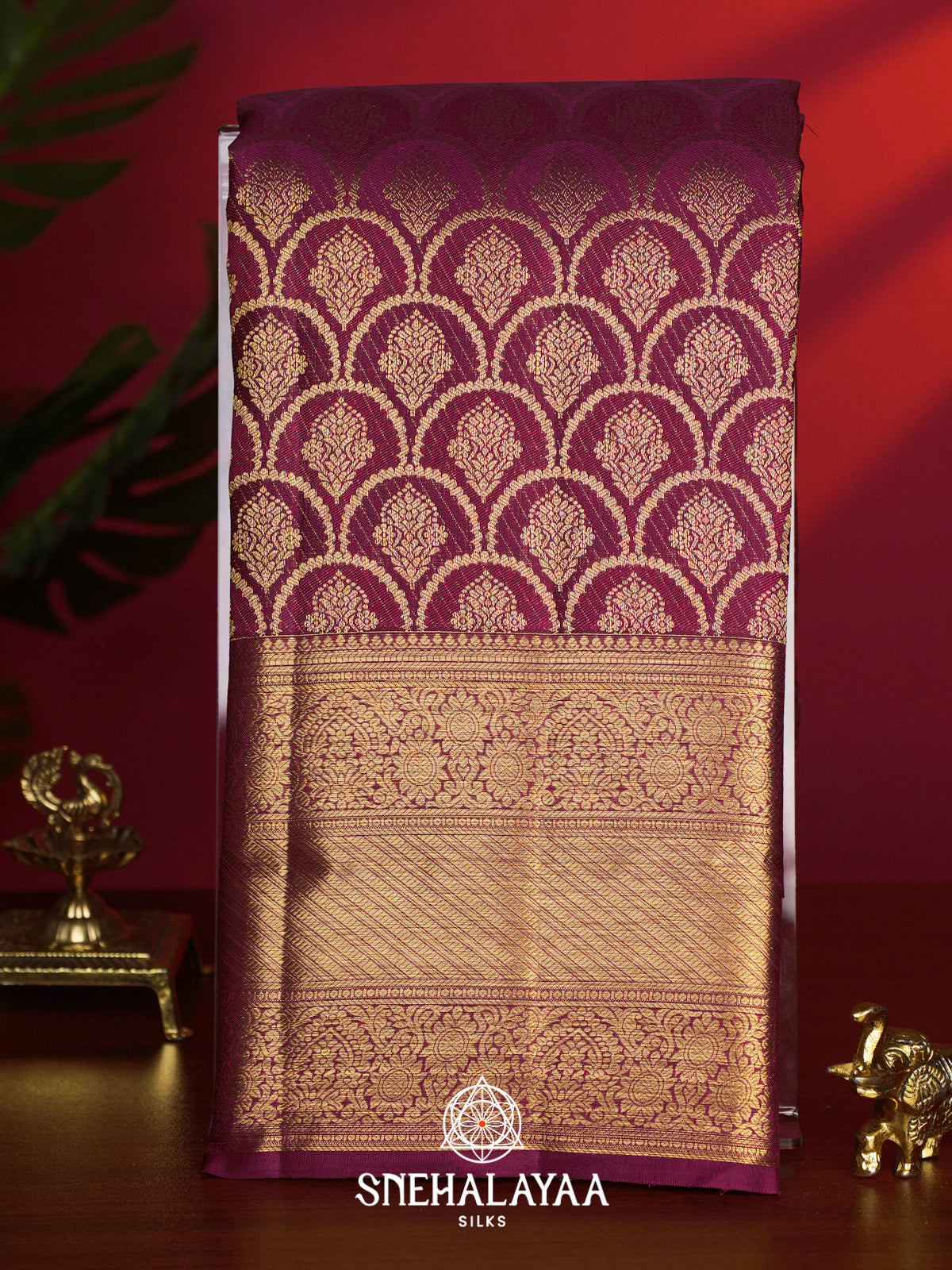 Maroon Kanjivaram Silk Saree