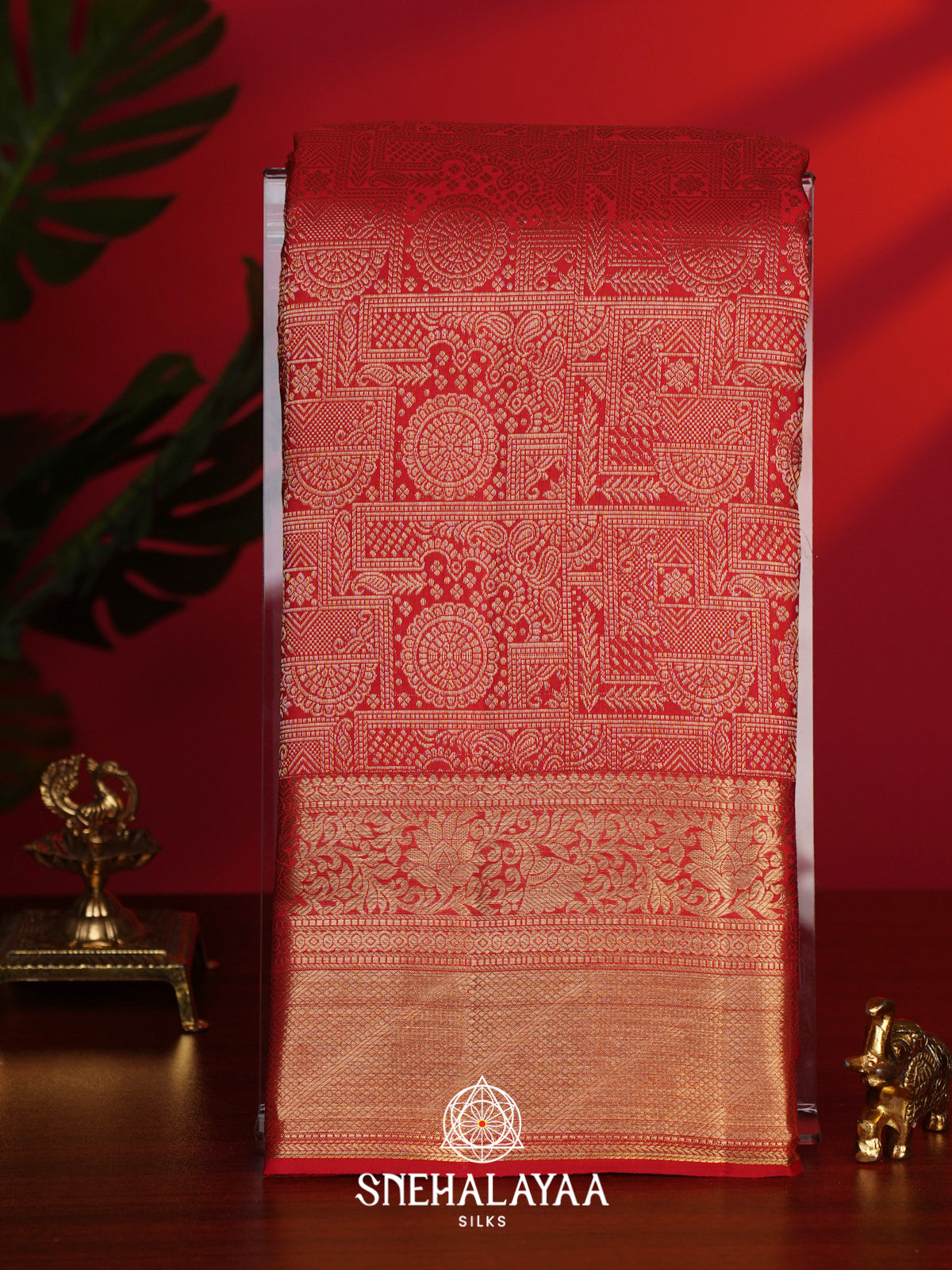 Orange Kanjivaram Silk Saree